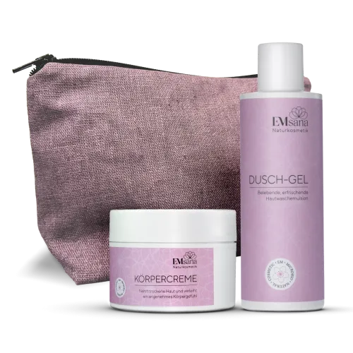 Geschenkset EMsana Necessaire / Dusch-Gel / Körpercreme