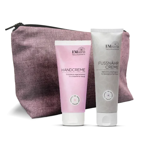 Geschenkset EMsana Necessaire / Handcreme / Fussnährcreme