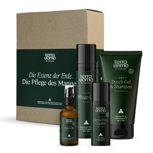 Geschenkset terra uomo Dusch-Gel & Shampoo / Gesichtscreme / Pflege-Gel / Bartöl